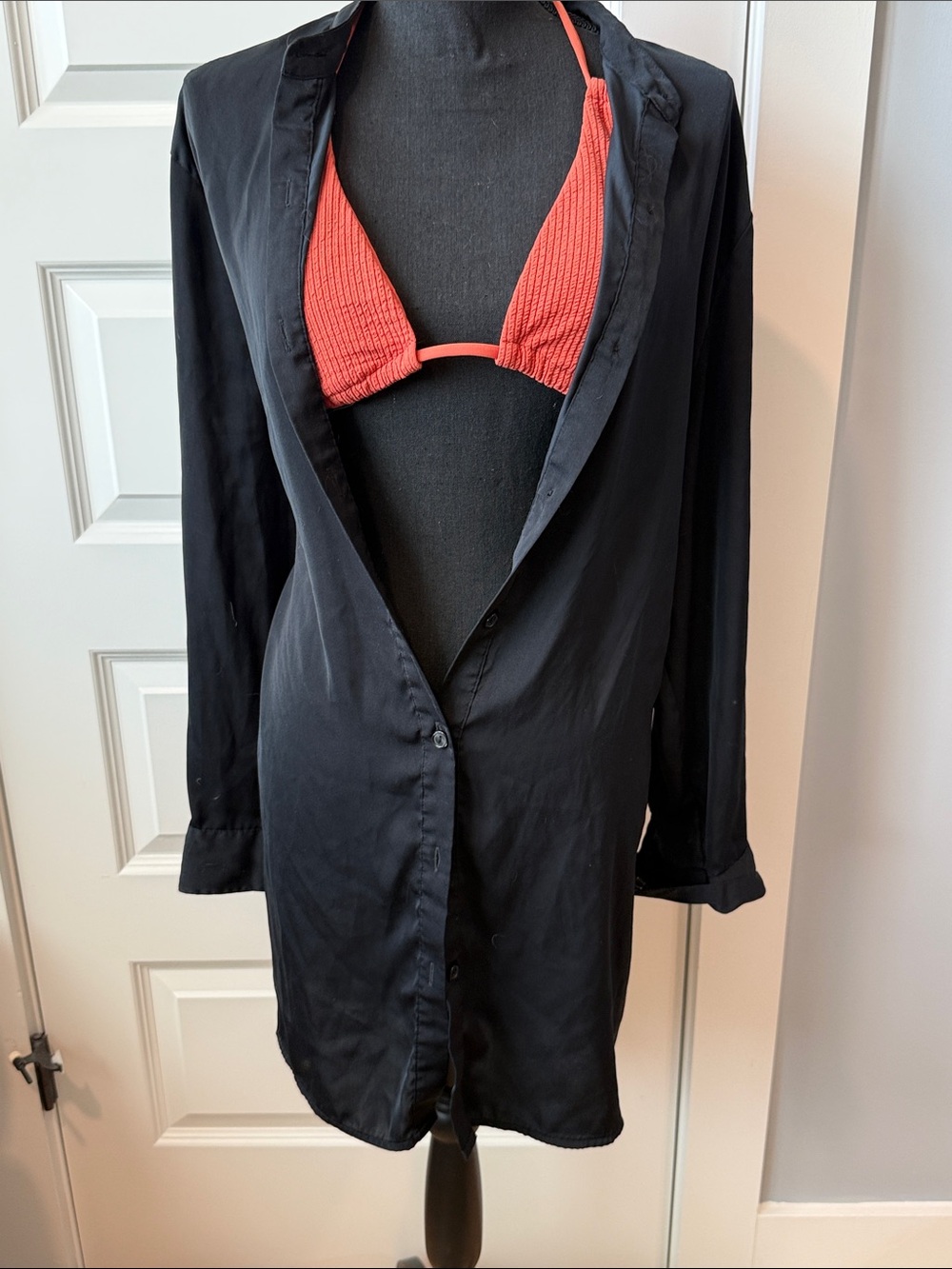 summersalt Black Lightweight Swim Coverup